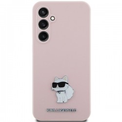 Karl Lagerfeld Silicone Choupette Metal Pin case for Samsung Galaxy S23 FE - pink | mobilo.lv