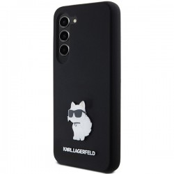 Karl Lagerfeld Silicone Choupette Metal Pin case for Samsung Galaxy S23 - black | mobilo.lv