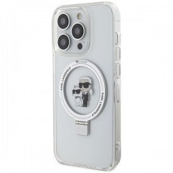 Karl Lagerfeld Ring Stand Karl&Choupette MagSafe case for iPhone 13 Pro / 13 - white | mobilo.lv