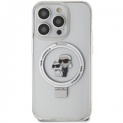 Karl Lagerfeld Ring Stand Karl&Choupette MagSafe case for iPhone 13 Pro / 13 - white | mobilo.lv