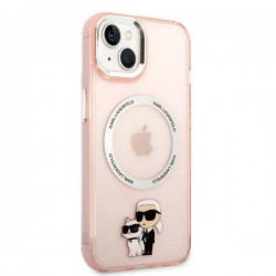 Karl Lagerfeld KLHMP14MHNKCIP iPhone 14 Plus 6.7" hardcase pink/pink Iconic Karl&Choupette Magsafe | mobilo.lv
