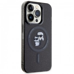 Karl Lagerfeld Karl&Choupette Glitter MagSafe case for iPhone 15 Pro - black | mobilo.lv