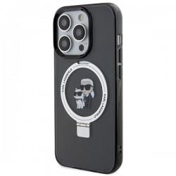 Karl Lagerfeld KLHMP15LHMRSKCK iPhone 15 Pro 6.1" black/black hardcase Ring Stand Karl&Choupette MagSafe | mobilo.lv
