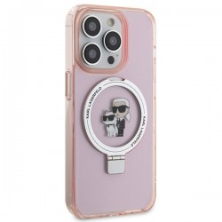 Karl Lagerfeld KLHMP15LHMRSKCP iPhone 15 Pro 6.1" pink/pink hardcase Ring Stand Karl&Choupette MagSafe | mobilo.lv