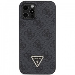 Guess GUHCP12MP4TDSCPK Case for iPhone 12 / 12 Pro - Black Crossbody 4G Metal Logo | mobilo.lv