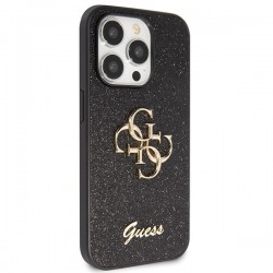 Guess GUHCP14LHG4SGK case for iPhone 14 Pro - black Glitter Script Big 4G | mobilo.lv