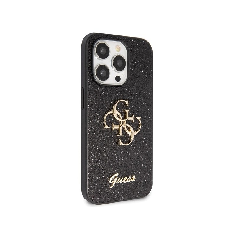 Guess GUHCP14LHG4SGK case for iPhone 14 Pro - black Glitter Script Big 4G | mobilo.lv