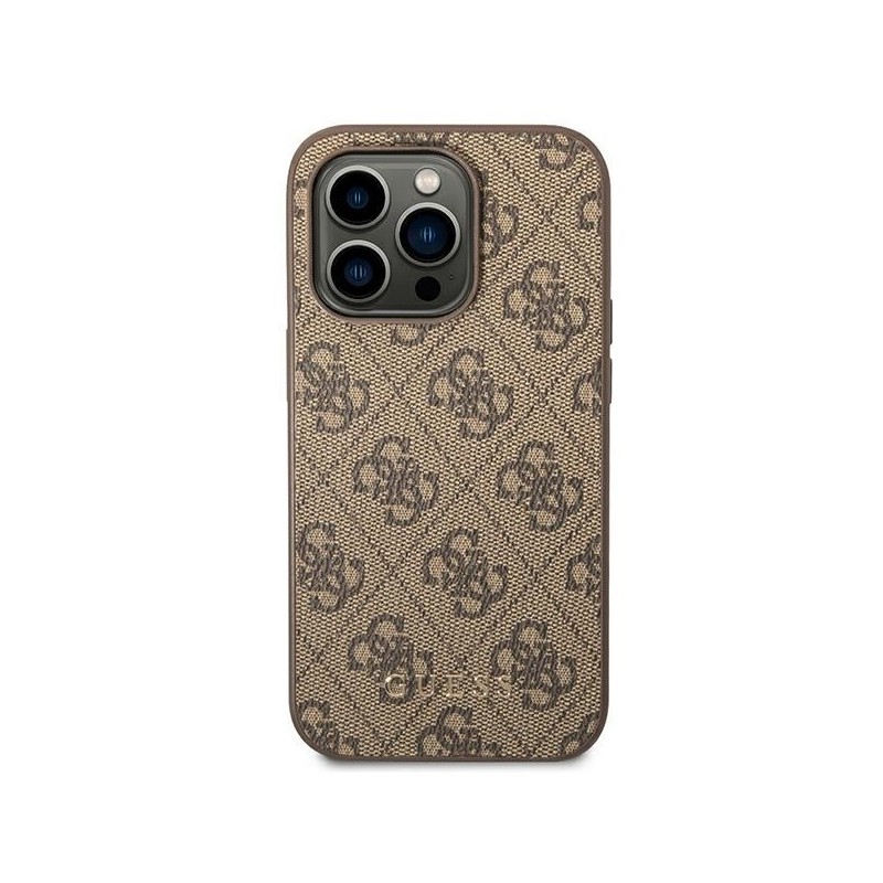Guess iPhone 14 Pro Max 4G Metal Gold Logo Series Case - Brown|mobilo.lv