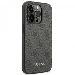 Guess GUHCP14XG4GFGR iPhone 14 Pro Max 6,7" szary/grey hard case 4G Metal Gold Logo|mobilo.lv