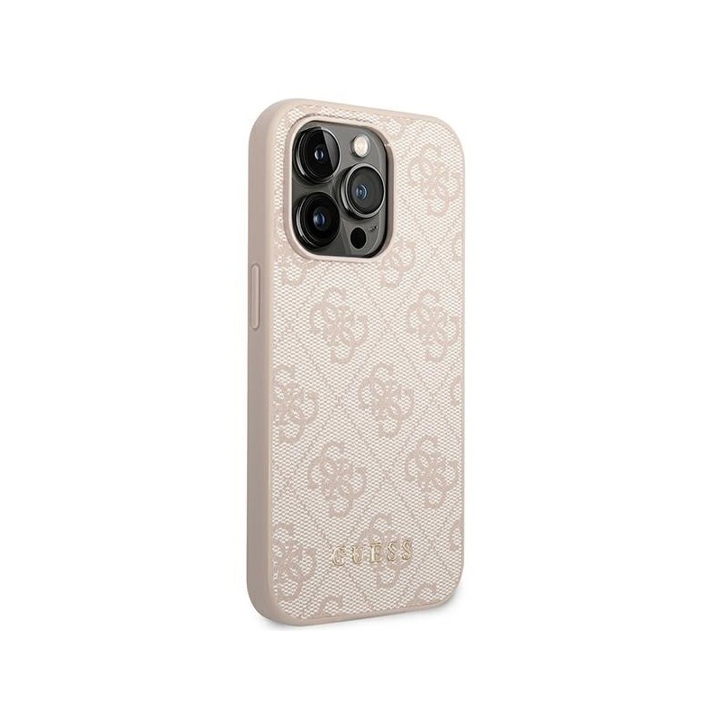 Guess GUHCP14XG4GFPI iPhone 14 Pro Max 6,7" różowy/pink hard case 4G Metal Gold Logo|mobilo.lv