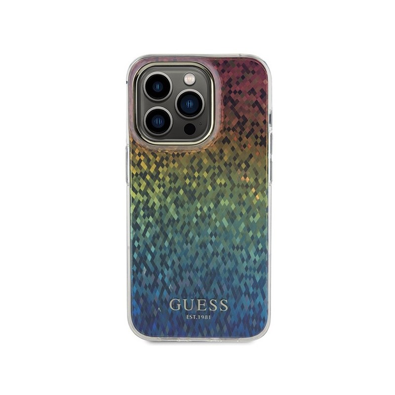 Guess IML Faceted Mirror Disco Iridescent case for iPhone 14 Pro Max - multicolored|mobilo.lv