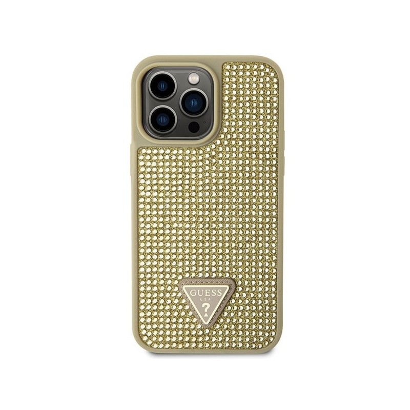 Guess GUHCP14XHDGTPD iPhone 14 Pro Max 6.7" gold/gold hardcase Rhinestone Triangle|mobilo.lv