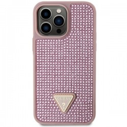 Guess Rhinestone Triangle case for iPhone 14 Pro Max - pink|mobilo.lv