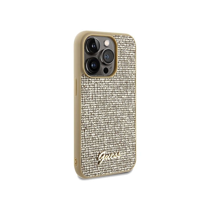 Guess Disco Metal Script case for iPhone 14 Pro Max - gold|mobilo.lv