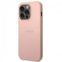 Guess GUHCP14XPSASBPI iPhone 14 Pro Max 6,7" różowy/pink Saffiano Strap|mobilo.lv