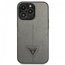 Guess GUHCP14XPSATLG iPhone 14 Pro Max 6.7 "silver / silver hardcase SaffianoTriangle Logo|mobilo.lv