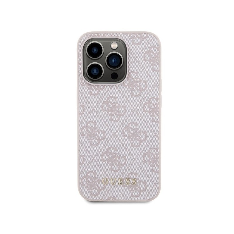 Guess 4G Metal Gold Logo case for iPhone 15 Pro - pink|mobilo.lv