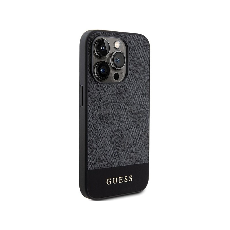 Guess 4G Stripe Collection case for iPhone 15 Pro - gray|mobilo.lv