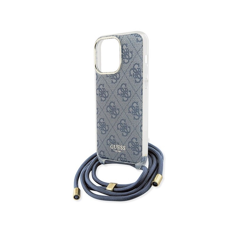 Guess Crossbody Cord 4G Print case for iPhone 15 Pro - blue|mobilo.lv