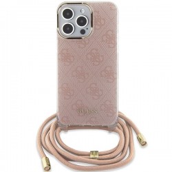 Guess Crossbody Cord 4G Print case for iPhone 15 Pro - pink|mobilo.lv