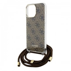 Guess Crossbody Cord 4G Print case for iPhone 15 Pro - brown|mobilo.lv