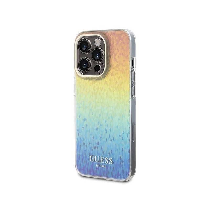 Guess IML Faceted Mirror Disco Iridescent case for iPhone 15 Pro - multicolored|mobilo.lv