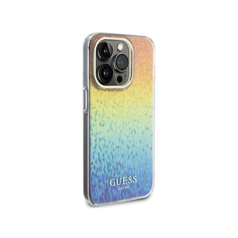 Guess IML Faceted Mirror Disco Iridescent case for iPhone 15 Pro - multicolored|mobilo.lv