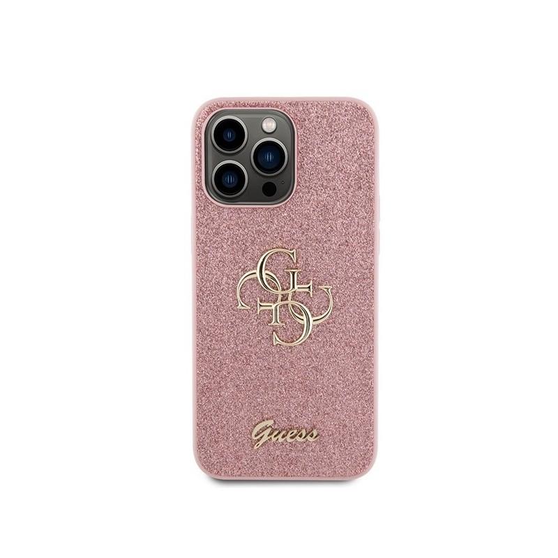 Guess GUHCP15LHG4SGP iPhone 15 Pro 6.1" pink/pink hardcase Glitter Script Big 4G|mobilo.lv