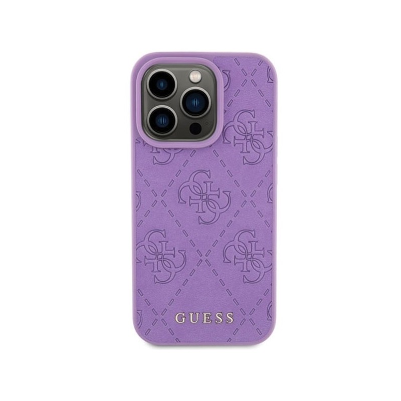 Guess Leather 4G Stamped case for iPhone 15 Pro - purple|mobilo.lv