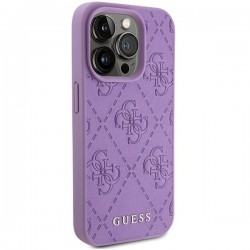 Guess Leather 4G Stamped case for iPhone 15 Pro - purple|mobilo.lv