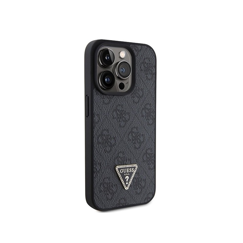 Guess GUHCP15LP4TDSCPK iPhone 15 Pro 6.1" black/black hardcase Crossbody 4G Metal Logo|mobilo.lv