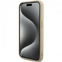 Guess Saffiano Iridescent Script case for iPhone 15 Pro - gold|mobilo.lv