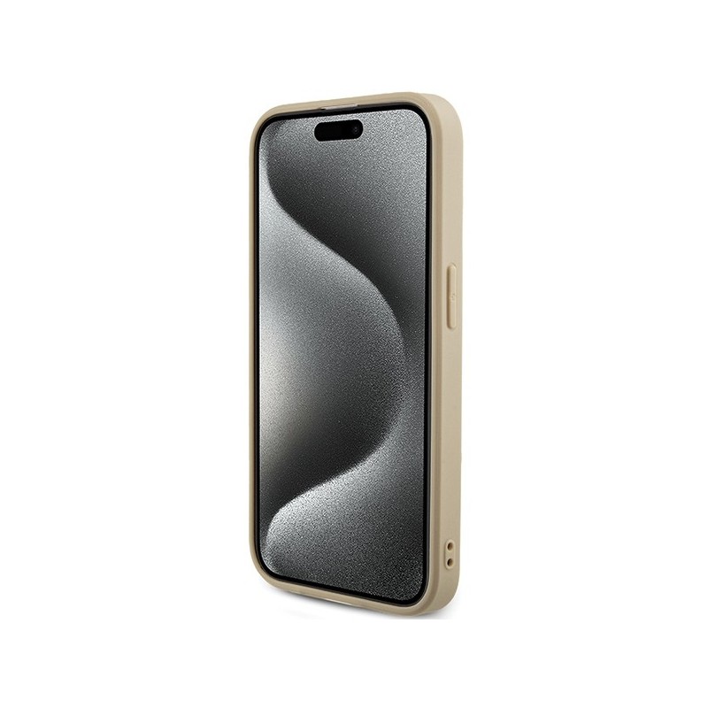 Guess Saffiano Iridescent Script case for iPhone 15 Pro - gold|mobilo.lv