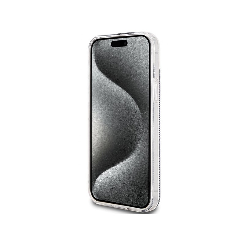Guess IML 4G Gold Stripe case for iPhone 15 Plus / 14 Plus - black|mobilo.lv