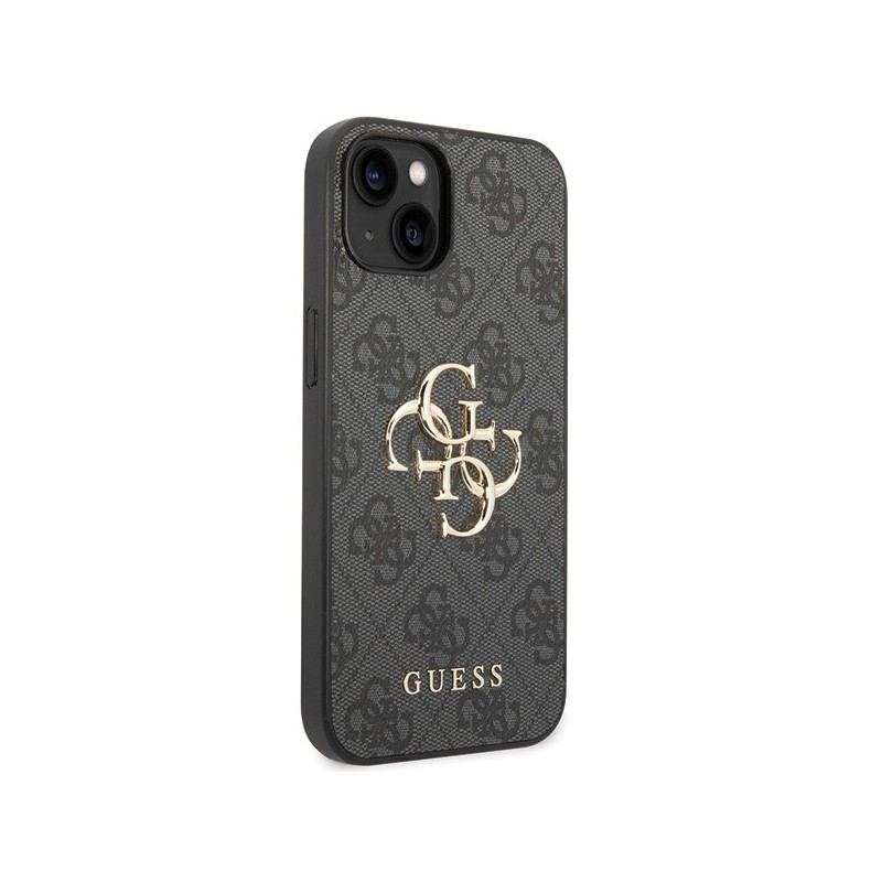 Guess 4G Big Metal Logo case for iPhone 15 - gray|mobilo.lv