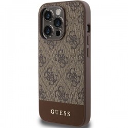 Guess 4G Stripe Collection case for iPhone 15 Pro Max - brown