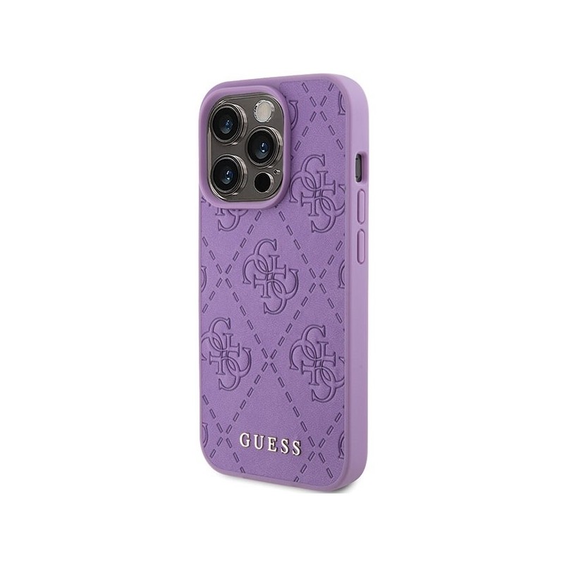 Guess Leather 4G Stamped case for iPhone 15 Pro Max - purple|mobilo.lv