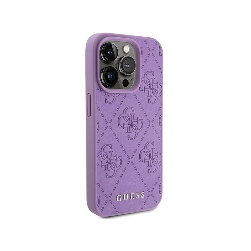 Guess Leather 4G Stamped case for iPhone 15 Pro Max - purple|mobilo.lv