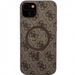Guess 4G Collection Leather Metal Logo MagSafe Case for iPhone