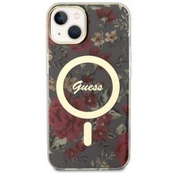 Guess Flower MagSafe case for iPhone 14 - green