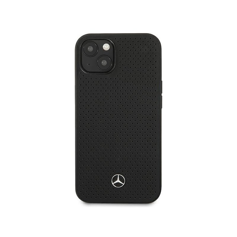 Mercedes MEHCP13MDELBK iPhone 13 6,1" czarny/black hardcase Leather Perforated|mobilo.lv