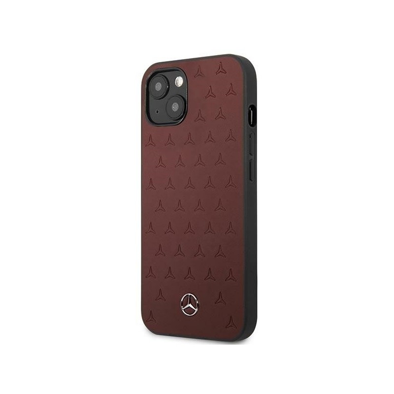 Mercedes MEHCP13MPSQRE iPhone 13 6,1" czerwony/red hardcase Leather Stars Pattern | mobilo.lv