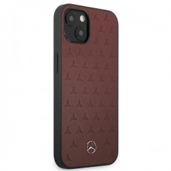 Mercedes MEHCP13MPSQRE iPhone 13 6,1" czerwony/red hardcase Leather Stars Pattern | mobilo.lv