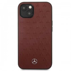 Mercedes MEHCP13SPSQRE iPhone 13 mini 5,4" czerwony/red hardcase Leather Stars Pattern | mobilo.lv