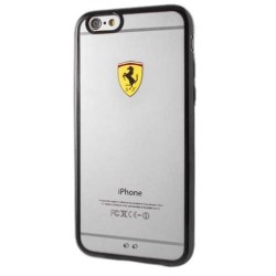 Ferrari Hardcase FEHCP6LBK iPhone 6/6S Plus racing shield transparent black | mobilo.lv