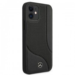 Mercedes MEHCP12SCDOBK iPhone 12 mini 5,4" czarny/black hardcase Leather Perforated Area | mobilo.lv