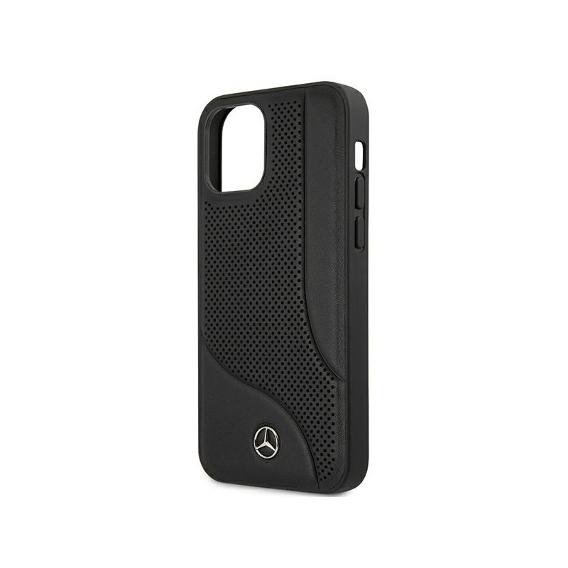 Mercedes MEHCP12SCDOBK iPhone 12 mini 5,4" czarny/black hardcase Leather Perforated Area | mobilo.lv