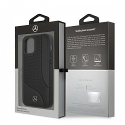 Mercedes MEHCP12SCDOBK iPhone 12 mini 5,4" czarny/black hardcase Leather Perforated Area|mobilo.lv