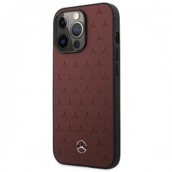 Mercedes MEHCP13LPSQRE iPhone 13 Pro / 13 6,1" czerwony/red hardcase Leather Stars Pattern|mobilo.lv