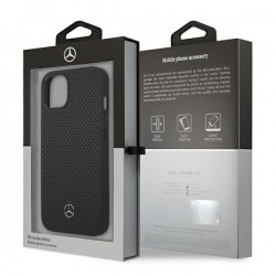 Mercedes MEHCP13MDELBK iPhone 13 6,1" czarny/black hardcase Leather Perforated | mobilo.lv